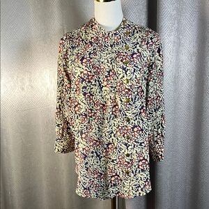 LAUREN MOFFATT Floral Long Sleeve Blouse button up sizeSmall.             ordrA1